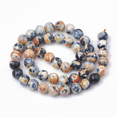 Dyed Natural Fire Crackle Agate Beads Strands G-T098-02B-02-1