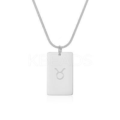European Style 304 Stainless Steel Zodiac Pendant Necklaces for Women NF9603-2-1