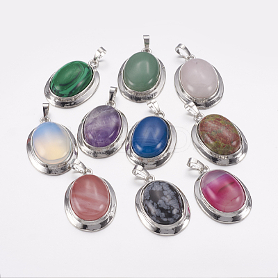 Natural & Synthetic Gemstone Pendants G-K252-A-1