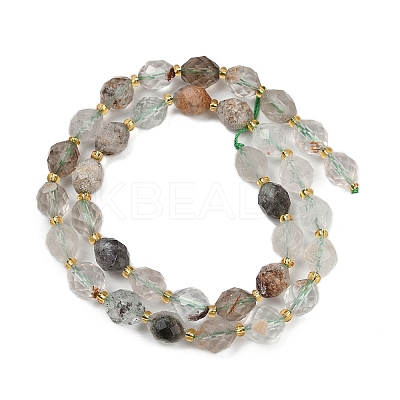 Natural Green Lodolite Quartz  Beads Strands G-N342-149A-1