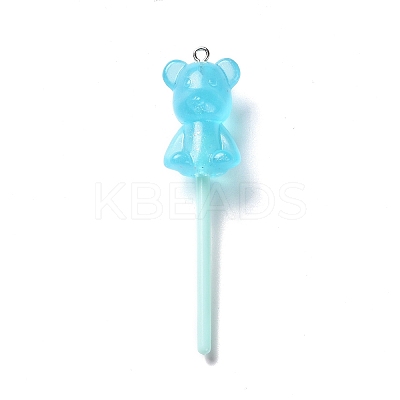 Luminous Transparent Resin Big Pendants RESI-K019-04A-1