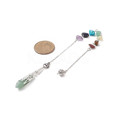 Mixed Natural Gemstone Pointed Drowsing Pendulums PALLOY-JF01992-1