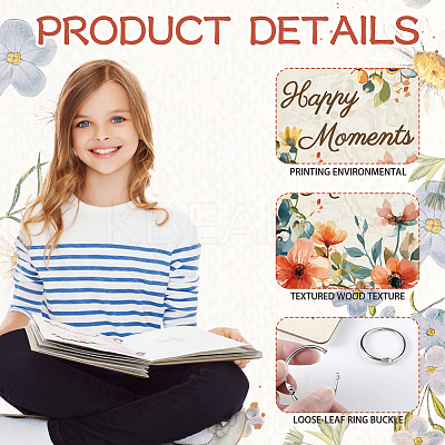 Wooden 2-Ring Loose Leaf Binder Postcard Phote Album Cover DIY-WH0547-015-1