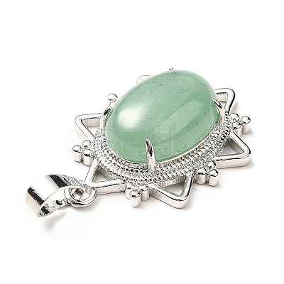 Natural Green Aventurine Pendants G-B033-03P-23-1