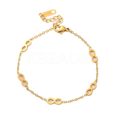 304 Stainless Steel Infinity Link Bracelets BJEW-Z099-02G-1