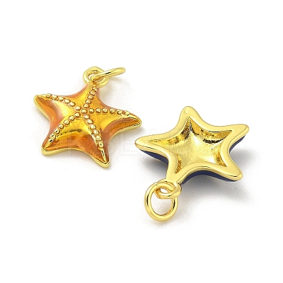 Brass Enamel Pendants KK-U044-14G-1