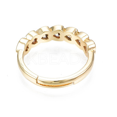 Infinity Love Cubic Zirconia Heart Adjustable Ring RJEW-N035-062-NF-1