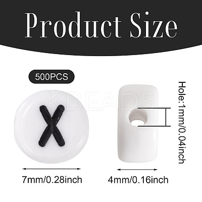 500Pcs Acrylic Beads SACR-TA0001-55X-1