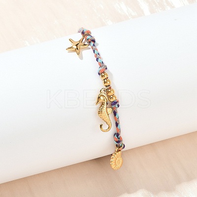 304 Stainless Steel Charms Bracelets BJEW-C114-13G-1