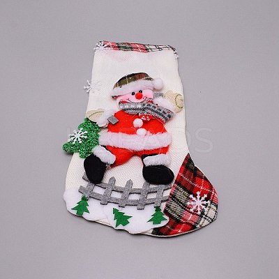 Santa Claus Cloth Hanging Christmas Stocking LS-HJEW-SZC0004-18-1