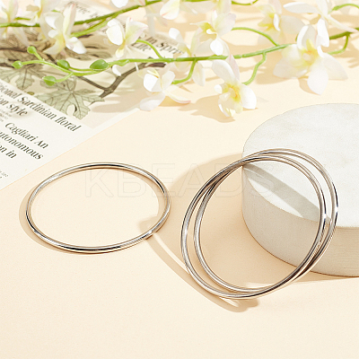 8Pcs 304 Stainless Steel Thin Wrap Bangle for Women BJEW-BC0001-16P-1