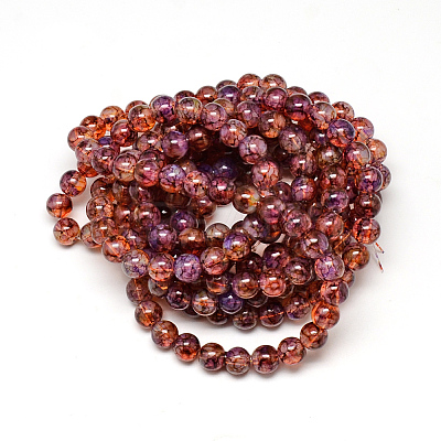 Baking Paint Glass Beads Strands DGLA-Q023-8mm-DB61-1