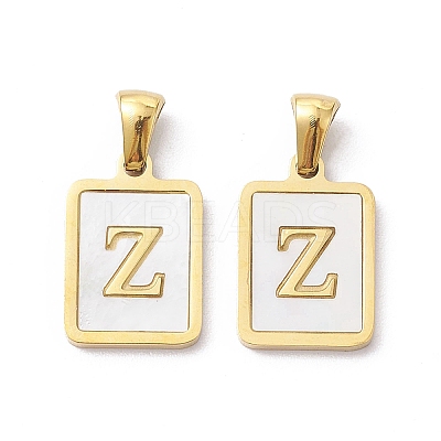 Ion Plating(IP) 304 Stainless Steel Pave Shell Pendants STAS-G327-01G-Z-1