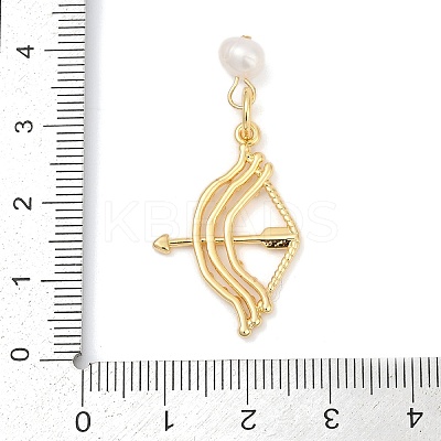 Natural Cultured Freshwater Pearl & Brass Pendants KK-U062-13G-1