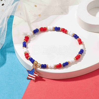 Glass Seed Beaded Stretch Bracelet BJEW-MZ00054-01-1