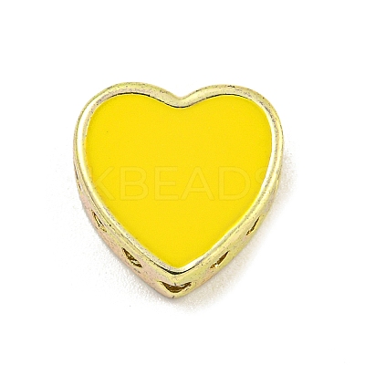 Rack Plating Brass Enamel Beads KK-C074-13G-01-1