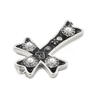 Brass Micro Pave Cubic Zirconia Pendants KK-L228-34P-02-1