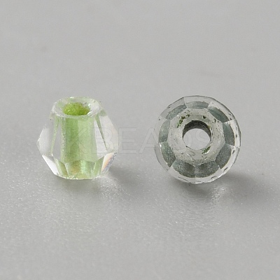 Bicone Center Dyed Transparent Glass Beads LS-GLAA-WH0055-38A-1