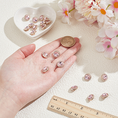 20Pcs 1-Hole Flat Round Zinc Alloy Rhinestones Buttons ALRI-NB0001-20D-1