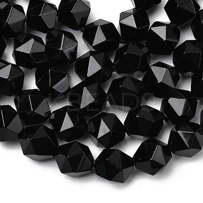 Natural Black Onyx  Beads Strands G-Z119-A04-03-1