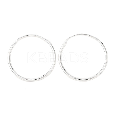 925 Sterling Silver Huggie Hoop Earrings EJEW-C179-05B-S-1