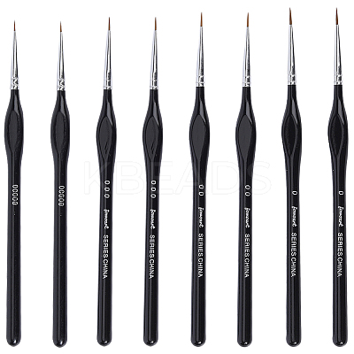 8Pcs 4 Styles Liner Detail Fine Paint Brushes AJEW-DJ0002-40-1