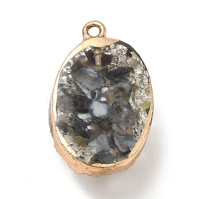 Resin Imitation Druzy Gemstone Pendants CRES-F022-01-1