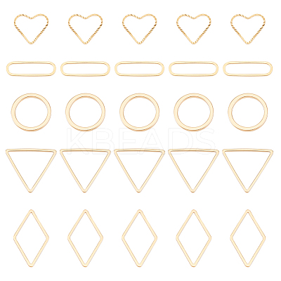 40Pcs 5 Styles Brass Linking Rings KK-UN0002-97-1