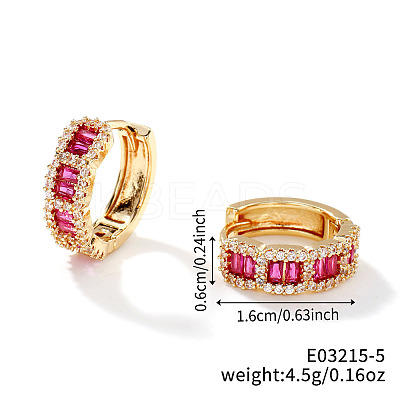 Circle Brass Micro Pave Cubic Zirconia Hoop Earrings for Women PS5646-5-1