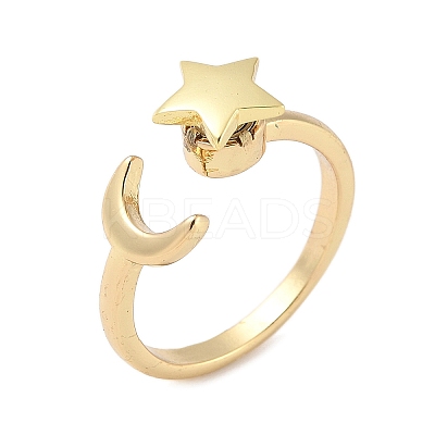 Brass Rotating Cuff Rings for Women RJEW-C132-02G-1