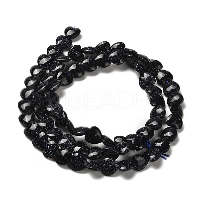 Synthetic Blue Goldstone Beads Strands G-P575-C06-6mm-1