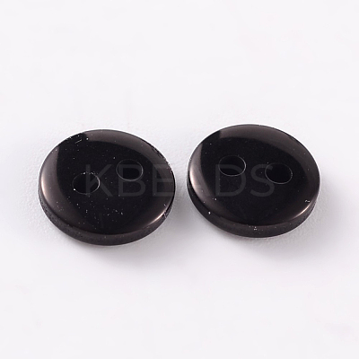 2-Hole Flat Round Resin Sewing Buttons for Costume Design BUTT-E119-20L-13-1