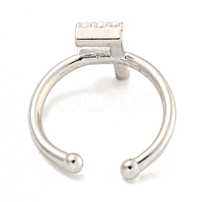 Rack Plating Brass Open Cuff Rings for Women RJEW-F162-01P-F-1