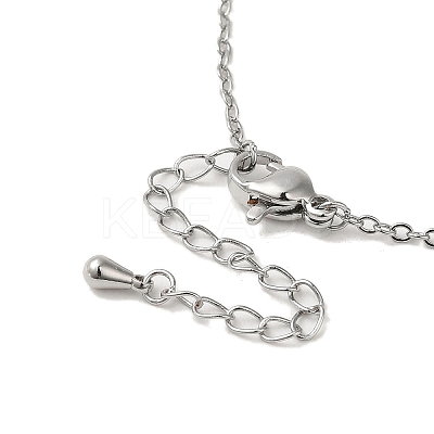 Brass Micro Pave Cubic Zirconia Pendant Necklace NJEW-B082-02P-01-1