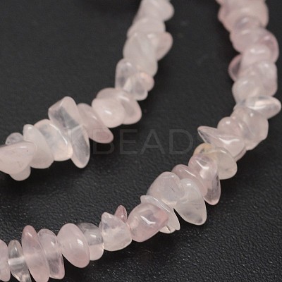 Chips Natural Rose Quartz Beads Strands X-G-N0164-39-1
