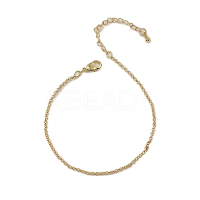 Brass Rolo Chain Bracelets for Women BJEW-G735-05G-1
