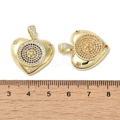 Brass Micro Pave Cubic Zirconia Pendants KK-C058-15G-1