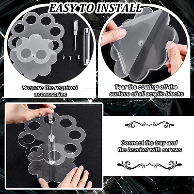 Acrylic 8-Hole Ice Cream Display Stands ODIS-WH0078-58-1
