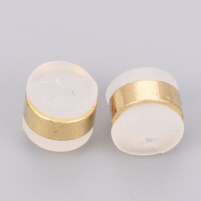 Brass Rubber Ear Nuts KK-T025-41G-1
