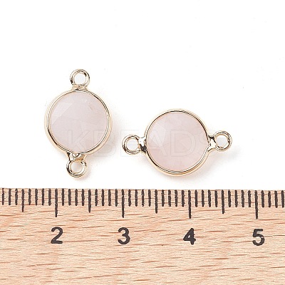 Natural Rose Quartz Connector Charms G-C102-09B-G-1