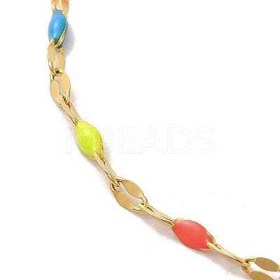 304 Stainless Steel Dapped Chains Necklaces NJEW-B077-02G-1