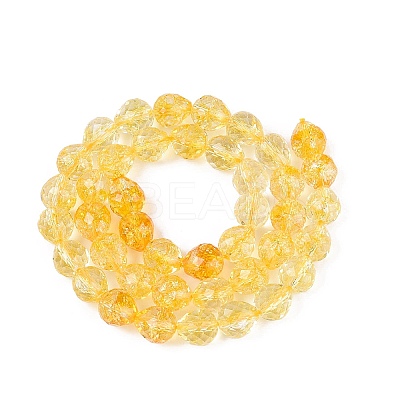 Crackle Transparent Glass Beads Strands GLAA-N068-04A-06-1