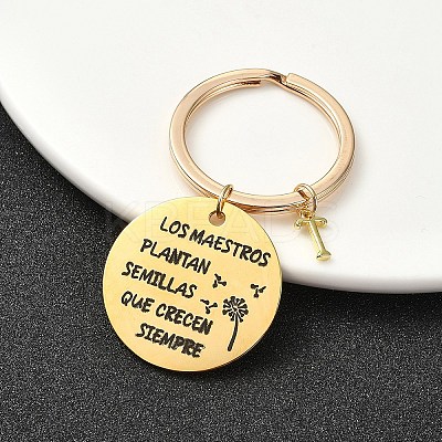 201 Stainless Steel & Brass Letter Keychain KEYC-YW00095-20-1
