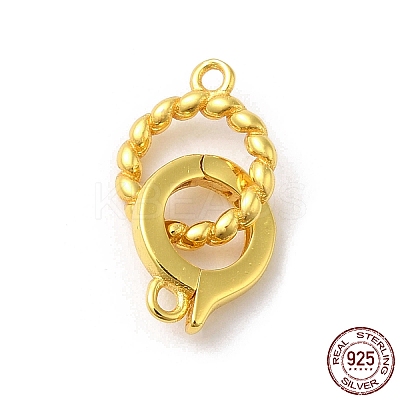 Rack Plating 925 Sterling Silver Fold Over Clasps STER-G038-06G-1
