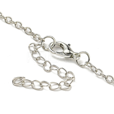 Letter A~Z Antique Silver Plated Alloy with Synthetic Turquoise Pendant Necklaces NJEW-G080-01A-1