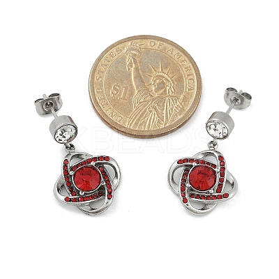 304 Stainless Steel Flower Stud Earrings EJEW-A119-05P-1