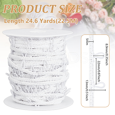 22.5M Nylon Braided Trim with Elastic Button Loops OCOR-BC0006-77-1