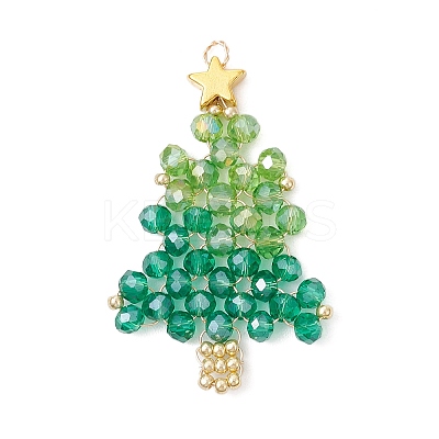 Handmade Glass Seed Beaded Pendants PALLOY-MZ00796-1
