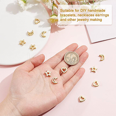 12Pcs 3 Style Brass Slide Charms KK-BC0008-72-1