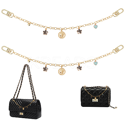 2Pcs Brass Cable Chains Purse Strap Extenders FIND-WR0006-26-1